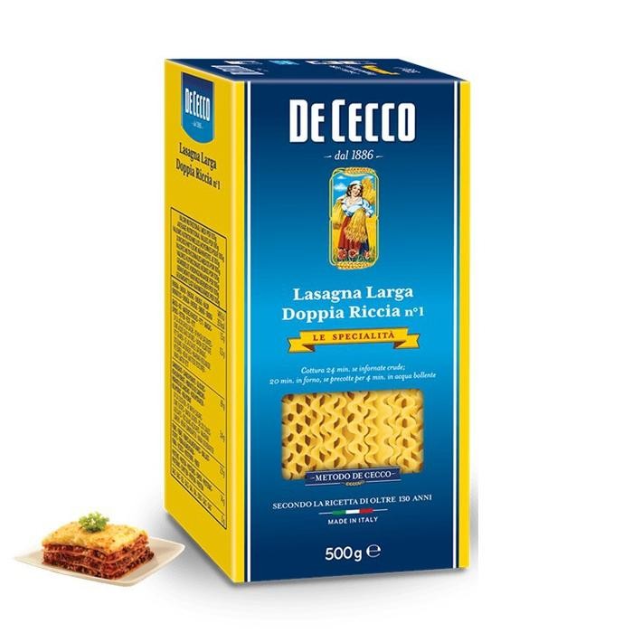 

De Cecco Lasagna no.1 Pasta 500g- Lasagna Bolognese Sheet Italy