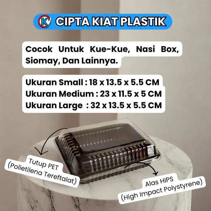 PLASTIK BOX MIKA BROWNIES UK S M L WARNA COKLAT BOX MIKA NASI ISI 10 DAN 20
