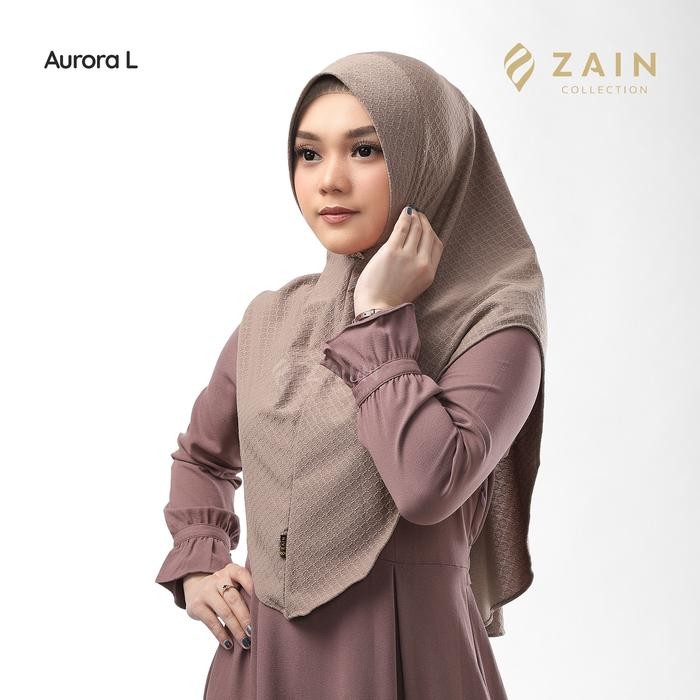 Hijab Instan Motif Timbul Bergo Oval Aurora Size L Zain Collection