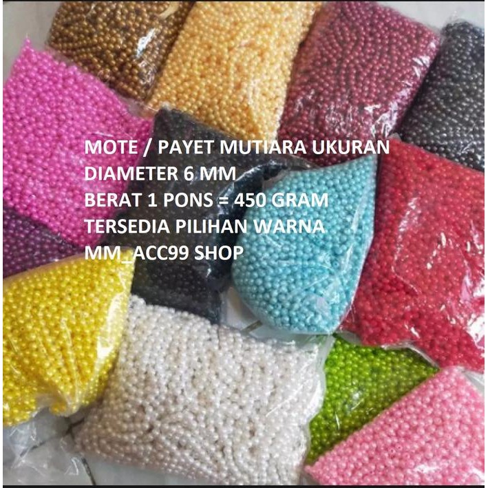 Astra Jakt - 1 Pon Mote Mutiara Diameter 8Mm Berat - Payet Mutiara 8Mm