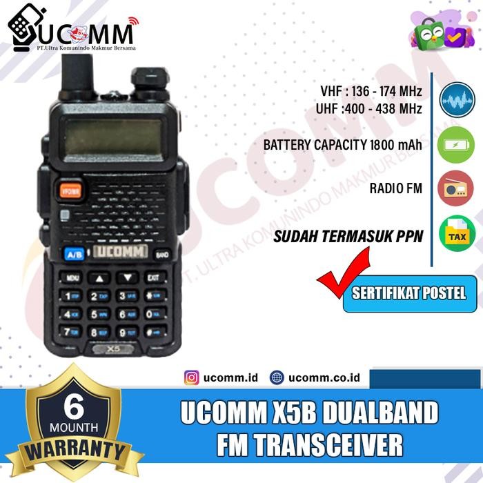 UCOMM X5B X5 UV5R BFUV5R BF UV-5R HT DUAL BAND ORIGINAL GARANSI RESMI