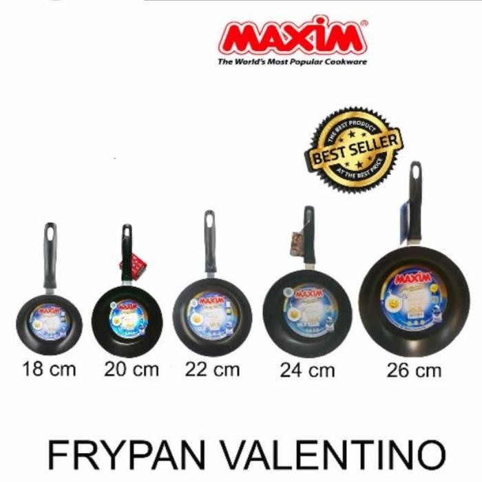 Terbaik Teflon Maxim 20Cm/Penggorengan Maxim 20Cm/Maxim Teflon Valentino 20Cm 100% Ori