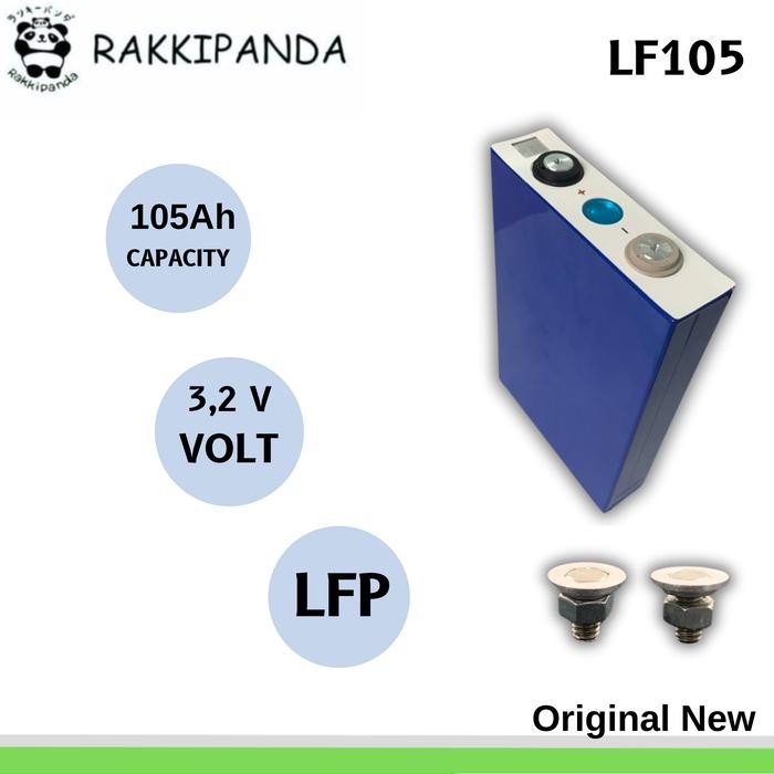 RakkiPanda Baterai LiFePO4 Prismatic 3.2V 105Ampere