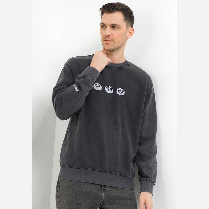 ASLI Giordano Kungfu Panda CNY shirt Pria Charcoal Acid READY STOCK