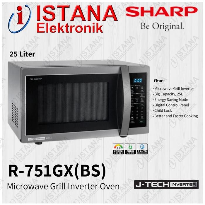 SHARP MICROWAVE OVEN J-TECH INVERTER SERIES 25 LITER R-751GX(BS)