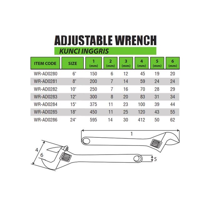 TEKIRO KUNCI INGGRIS 18 INCH