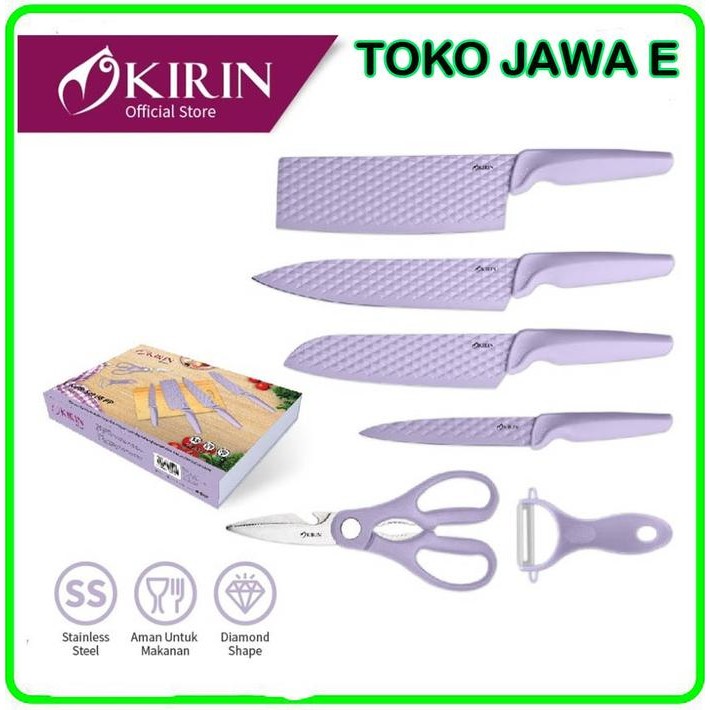 DJJ PISAU SET KIRIN/KNIFE SET KIRIN Stenlies Steel Knife 6 Pcs