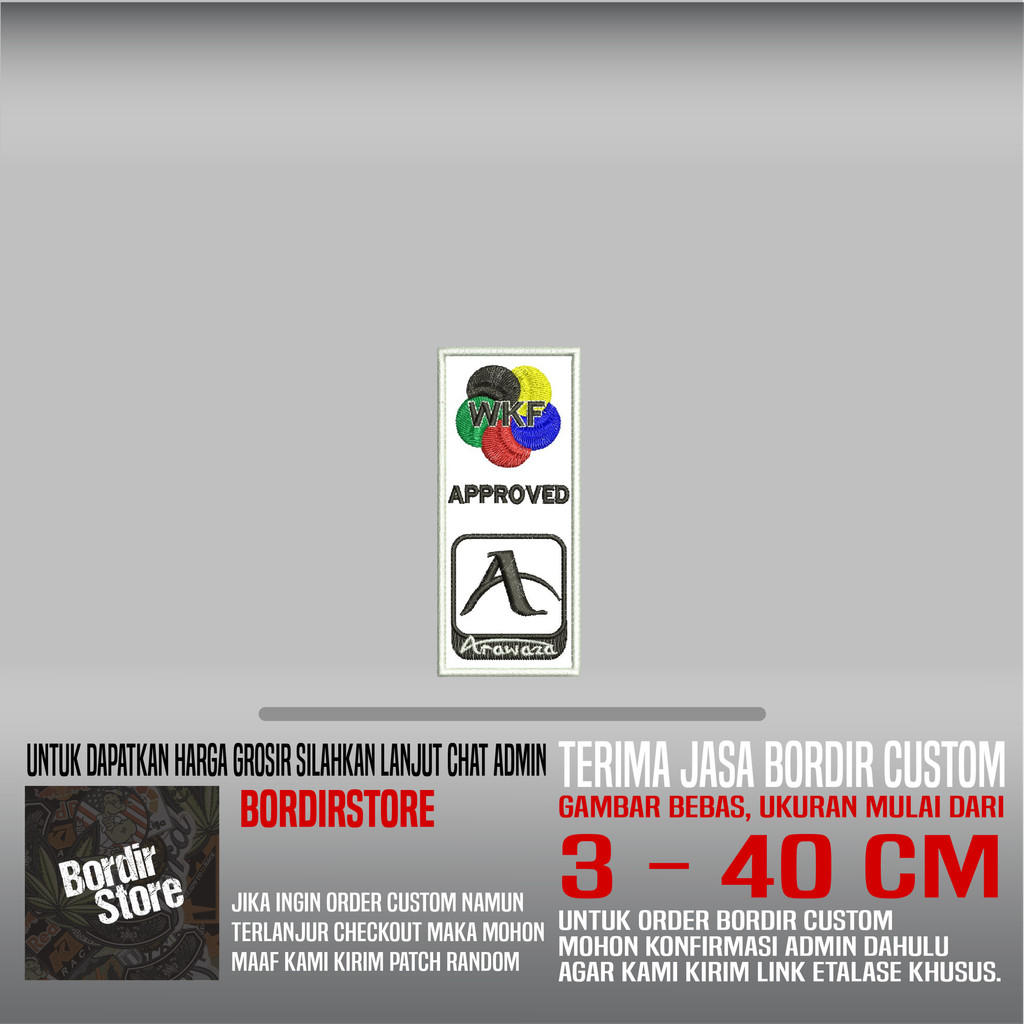 WKF APPROVED ARAWAZA BS-351 PATCH BORDIR LOGO/EMBLEM