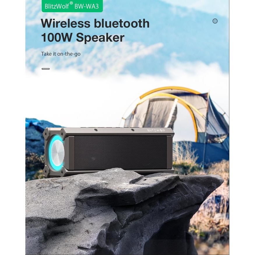 27r7- Blitzwolf Bw Wa3 Outdoor Speaker 100W Bluetooth Wireless Deep Bass Rgb Tws