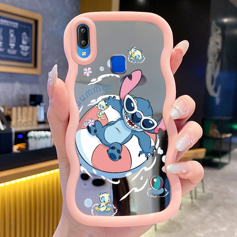Casing Untuk VIVO Y91 Y91i Y93 Y95 Case Casing Pola Raksasa Biru Kesing HP Cesing Macaron Mirror Kas