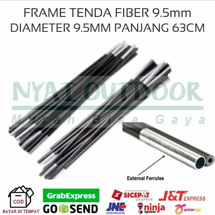 frame fiber tenda 9,5 mm tiang tenda camping