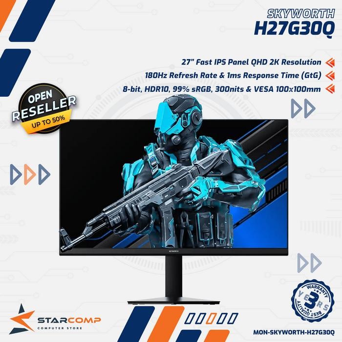 Skyworth H27G30Q 27" 2K QHD 180Hz IPS Monitor Gaming LED