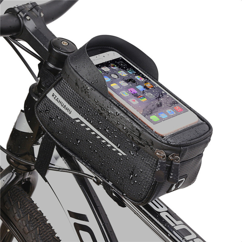 Bicycle Bag Phone Bag Waterproof Mountain Bike Front Top Tube Bag Cycling Touch Screen Phone Holder 