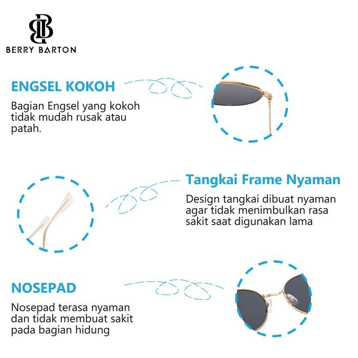 rb8j- Kacamata Hitam Round Metal Sunglasses Fashion Retro Anti Uv 3447