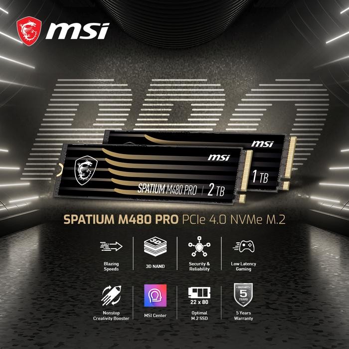 MSI SSD SPATIUM M480 PRO M.2 PCIe 4.0 NVME Gen4 X4
