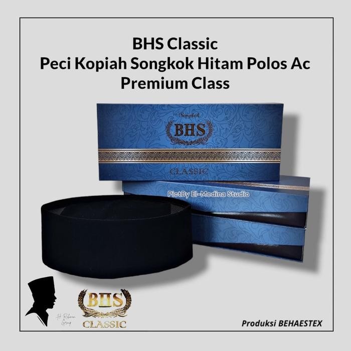 ASLI Peci BHS Classik Hitam Polos AC Songkok Nasional Beludru Halus Kopiah Pria Dewasa Terbaru Kain