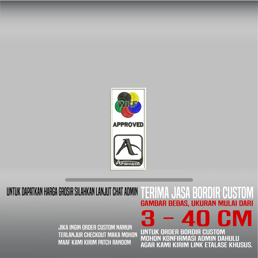 WKF APPROVED ARAWAZA HDP-351 PATCH BORDIR LOGO/EMBLEM