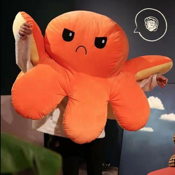 BERKUALITAS Boneka Gurita Bolak Balik Ukuran Besar 40 cm Plush Toys Dolls Mainan Anak Bahan Halus
