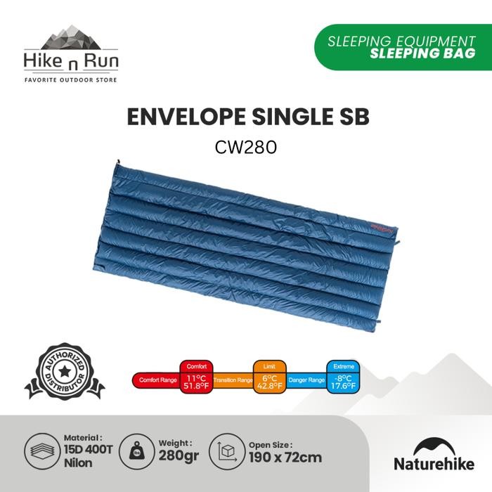 Sleeping Bag Down Naturehike CW280 NH17Y010-R Envelope Single SB