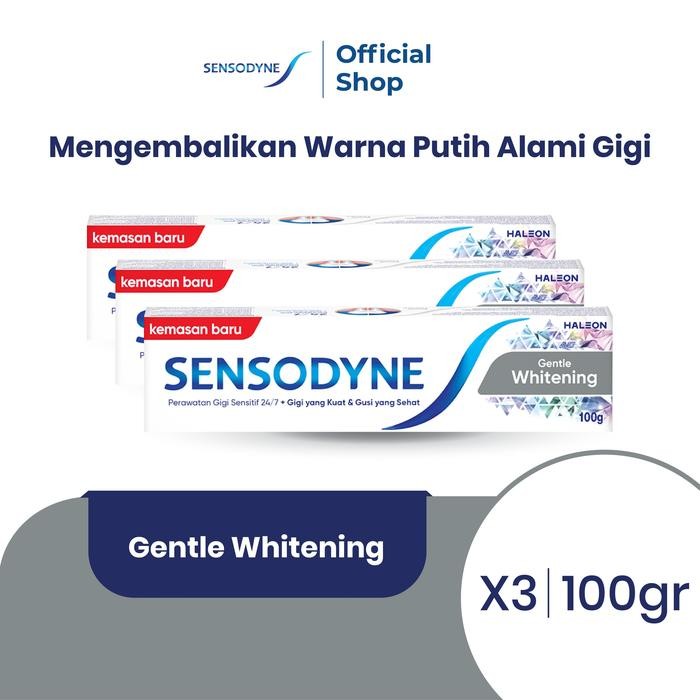 Sensodyne Toothpaste Pasta Gigi Sensitif Essensial Care Whitening 3x100gr - TRIPLEPACK