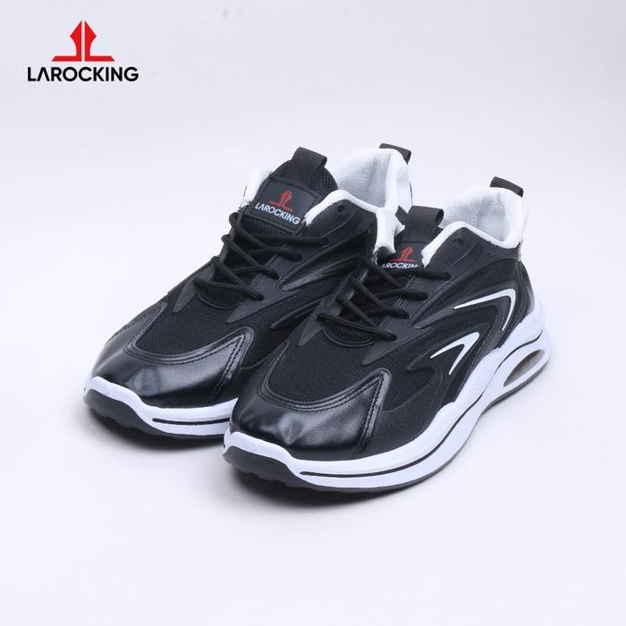 Larocking - Stone Hitam Putih Sepatu Sneakers Casual Gym