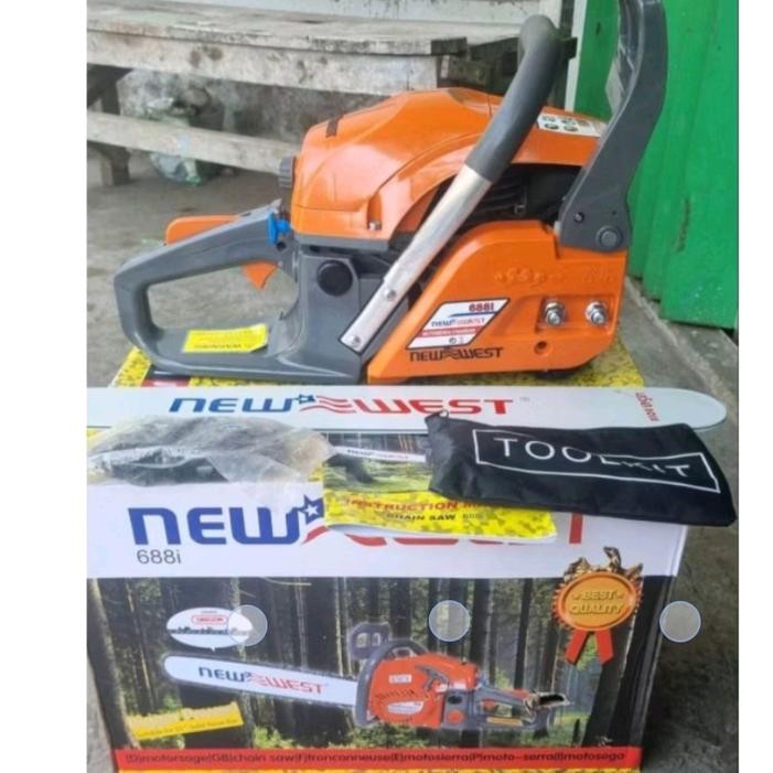chainsaw newwest 688 mesin potong 22inch newwest fullset lengkap tinggal pasang