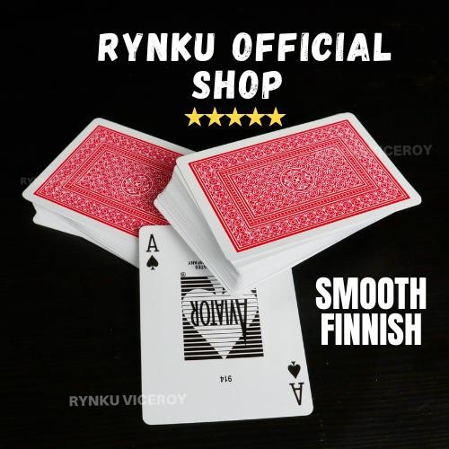 oas5- Kartu Remi Aviator Playing Cards Original Merah - Red