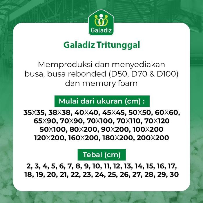 Busa Rebonded / Rebonded Foam / Matras Density 50 Uk 80 X 200 / 2-30Cm Terlaris