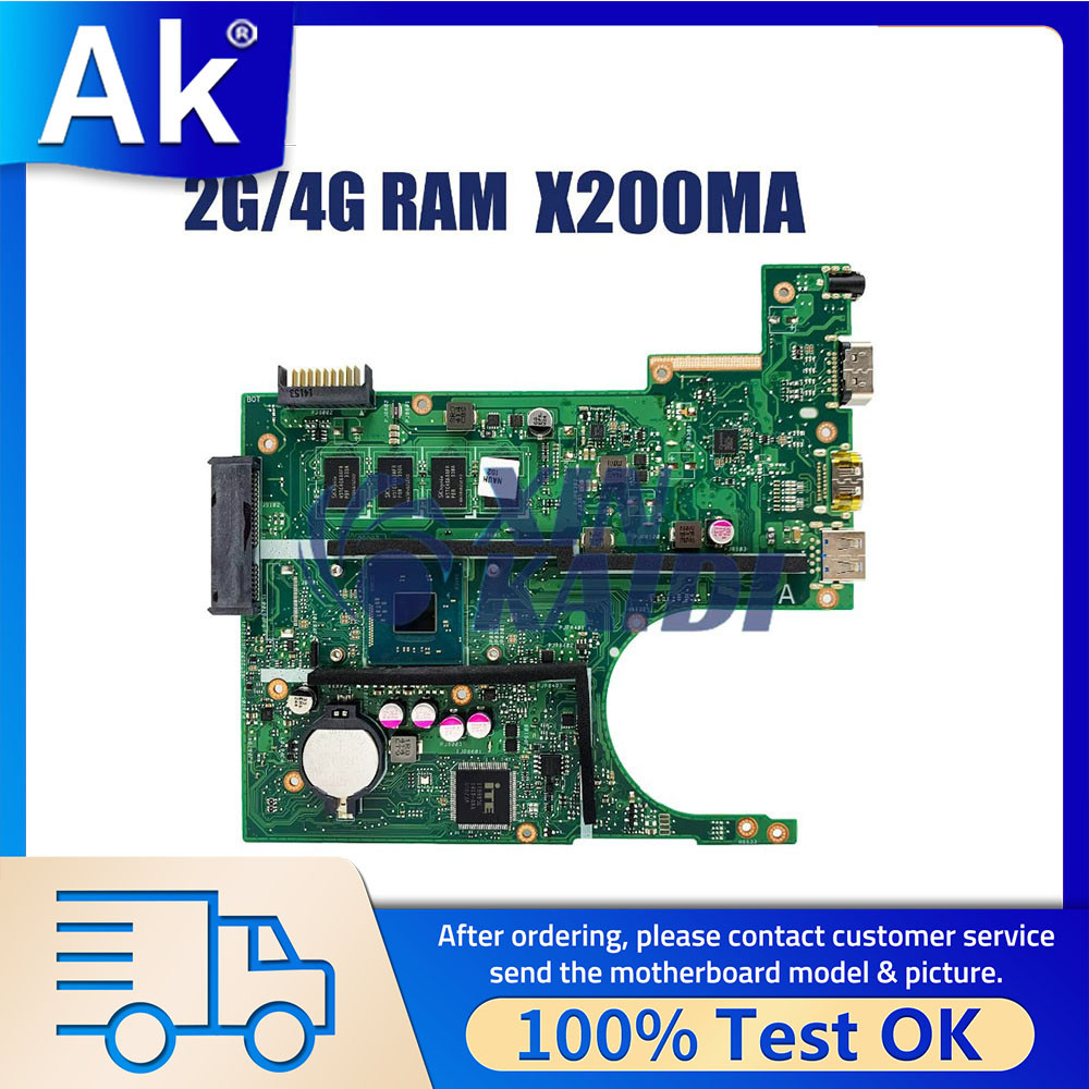 Casing Laptop Notebook Mainboard For ASUS X200MA X200M F200MA K200MA D200M Laptop Motherboard With N