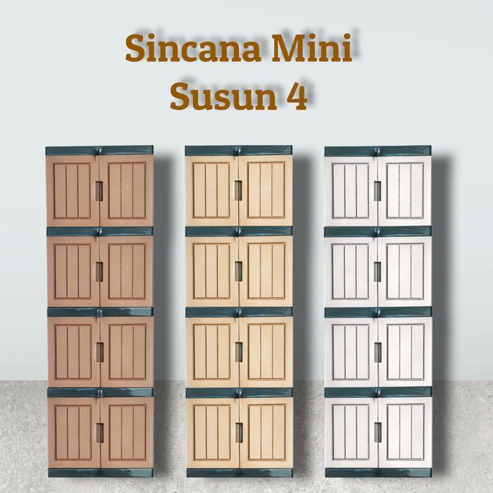 GARANSI 100% / SINCANA KAYU MINI - Lemari Plastik 4 Susun