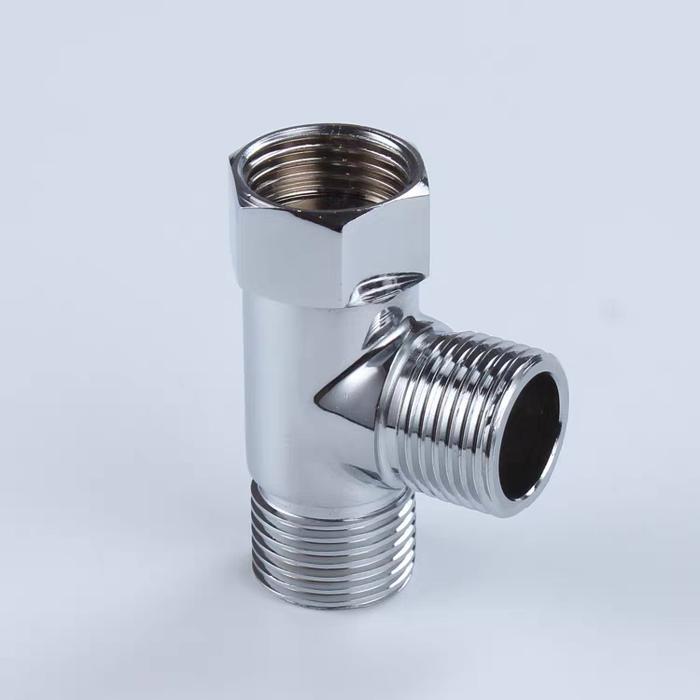 Nepel T Kuningan Chrome Nepel T Kran Sambungan Shower Kloset Tebal