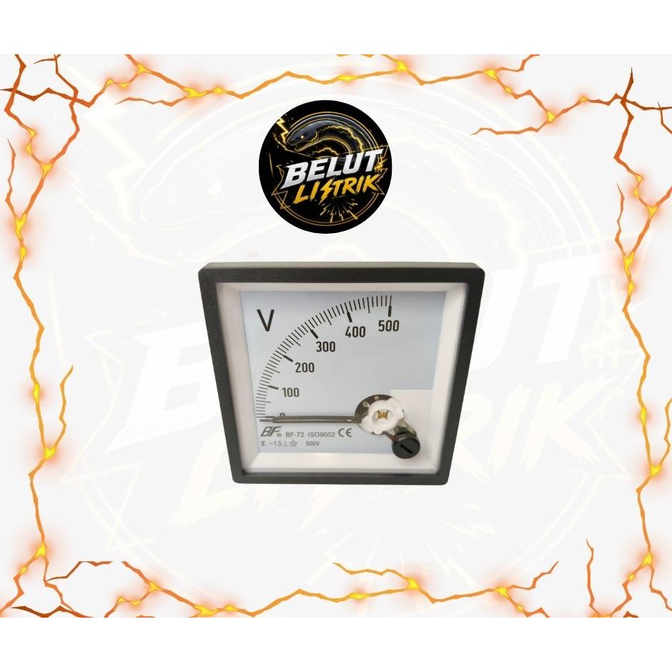 Voltmeter Analog 500V 72 x 72mm BF Volt meter analog 500 Volt 72