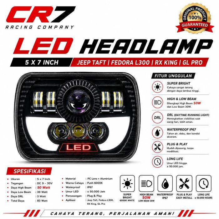 Lampu Depan Headlamp 7 Inch 8 Led Headlamp 5X7 Inch Led Kotak L300 Mobil Motor