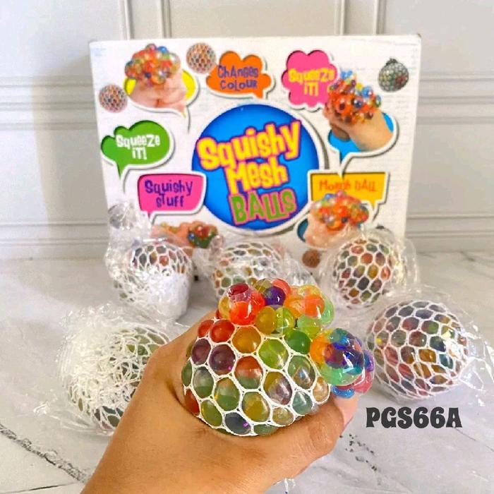 NEW SQUISHY BALL STRESS BALL MAINAN BOLA PENCET ANGGUR PENCET ANTI STRES RAINBOW