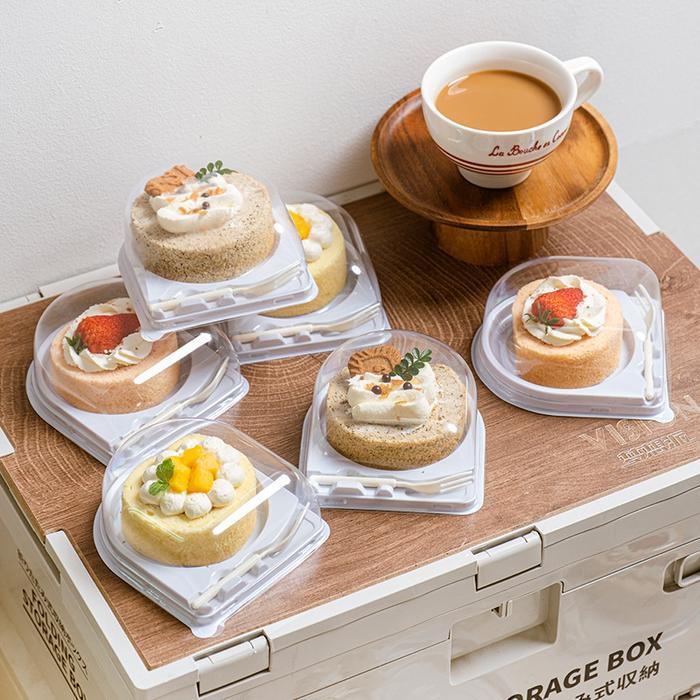 Mika Kue Tart Slice TUTUP BULAT korean Dessert Tray Box Mika Kue
