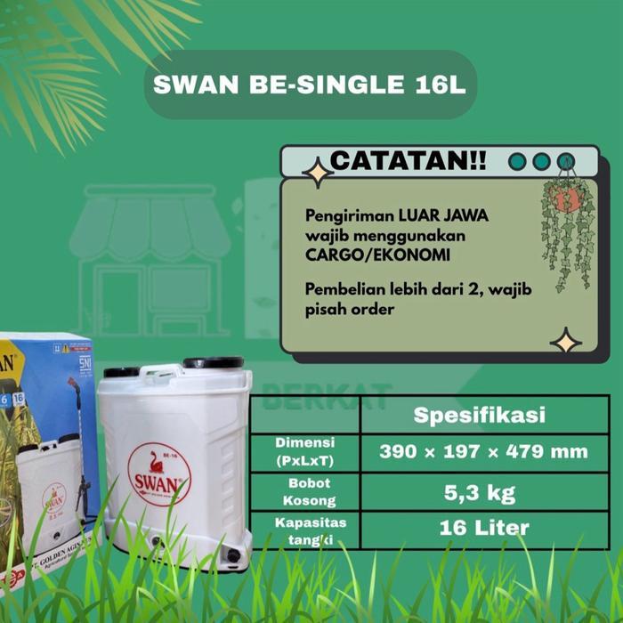 SPRAYER SWAN BE-16 16L Penyemprotan pupuk cair/tanaman SPRAYER HAMA TANKI SEMPROT ELEKTRIK 16L TANKI
