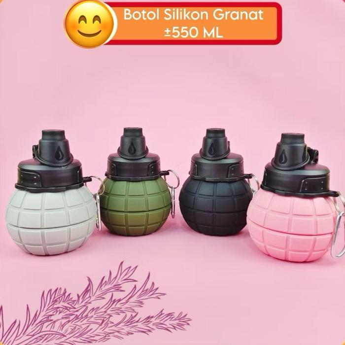 Botol Air Lipat Silikon Portabel Reusable 600Ml / Botol Air Olahraga Lipat / Botol Serbaguna