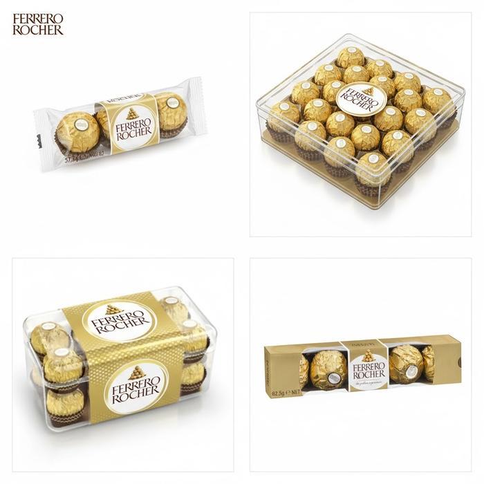 SALE  Ferrero Rocher Cokelat Susu Dengan Kacang Hazel Berbagai Ukuran ORIGINAL