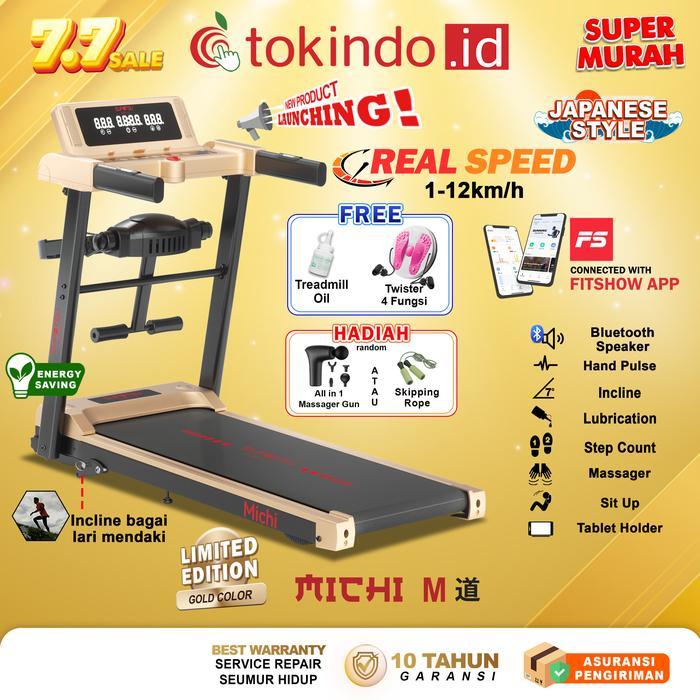 SUPOTSU Michi Treadmill Listrik Treadmill Portable Treadmill Multifungsi Treadmil Lipat Treadmill