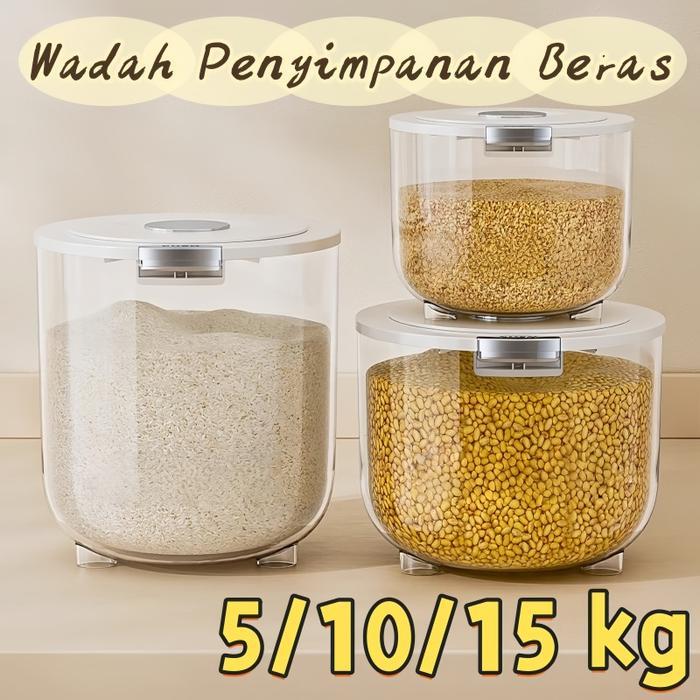 ready Wadah Penyimpanan Beras Anti Kutu Anti Air Anti Lembab Kontainer Beras Rice Free Gelas Takar