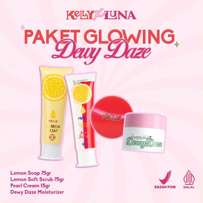 Paket Skincare Luna Moisturizer (Dewydaze) x Kelly Paket Glowing Krim Pelembap Wajah