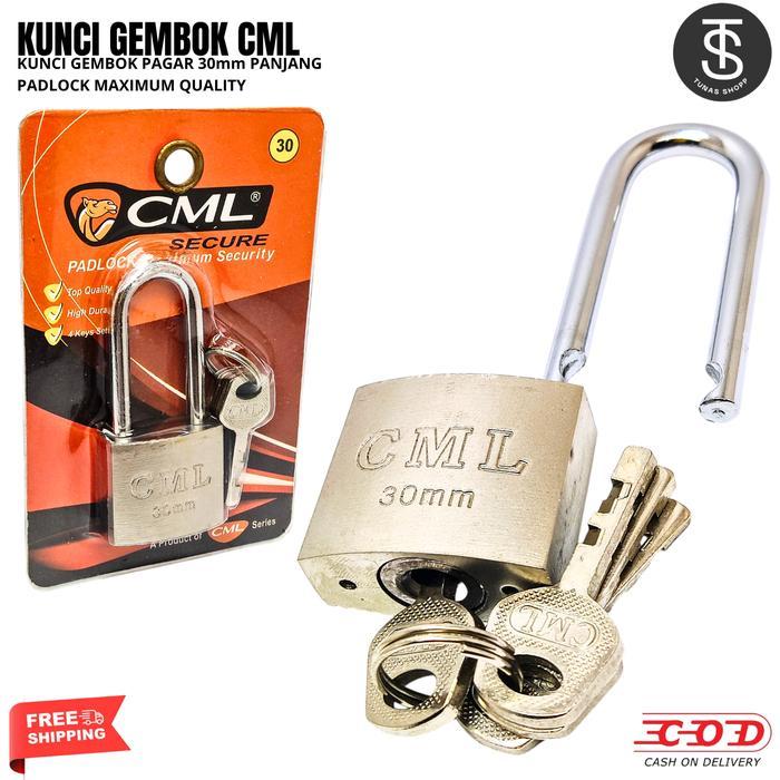 TERMURAH 30mm Gembok CML Leher Panjang / Gembok CML Baja Tahan Lama Tahan Karat / Kunci Gembok Leher