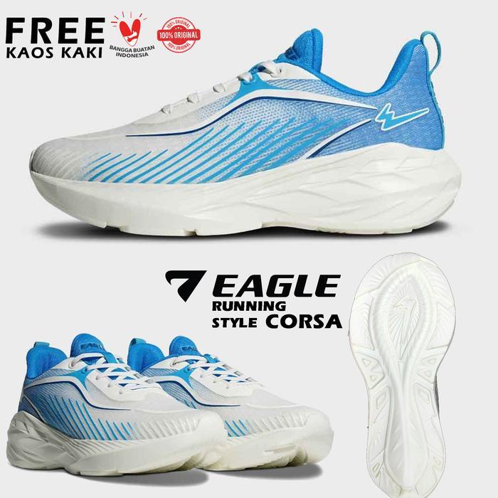 Terlaris Sepatu Running Style Eagle Corsa Original Sepatu Olahraga Lari Senam Joging Empuk Merk