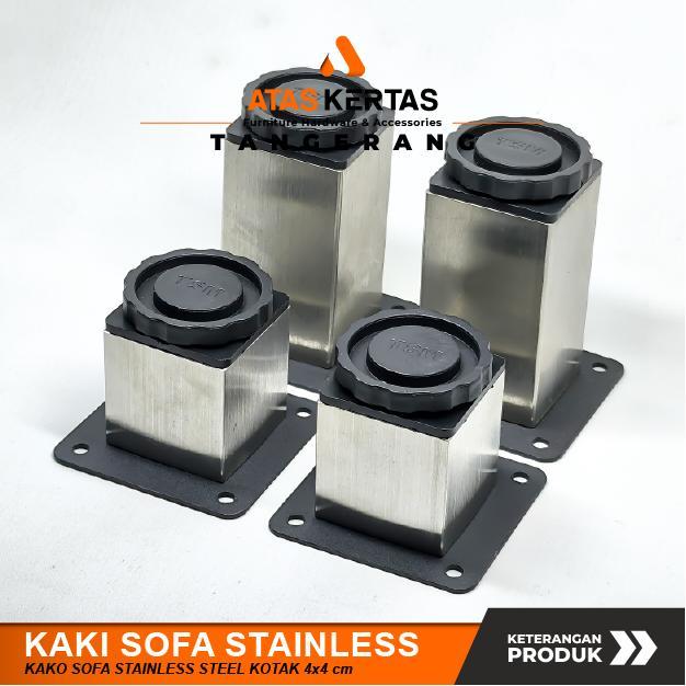 Kaki Sofa Stainless - Akesoris Kaki Meja Nakas - Kaki Sofa Kotak Stainless Stell