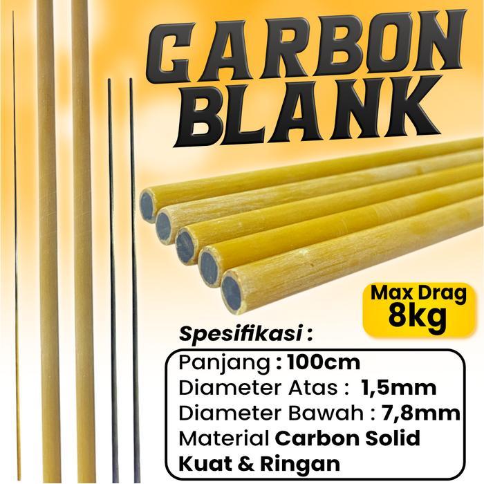 Carbon Blank Sutet Solid Bubut Kuat Untuk Pancing 100cm Ringan