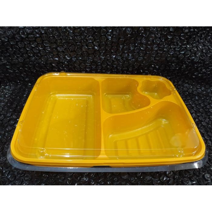 Mika Bento Sekat 4 / Bento kuning sekat 4 / isi 25 set