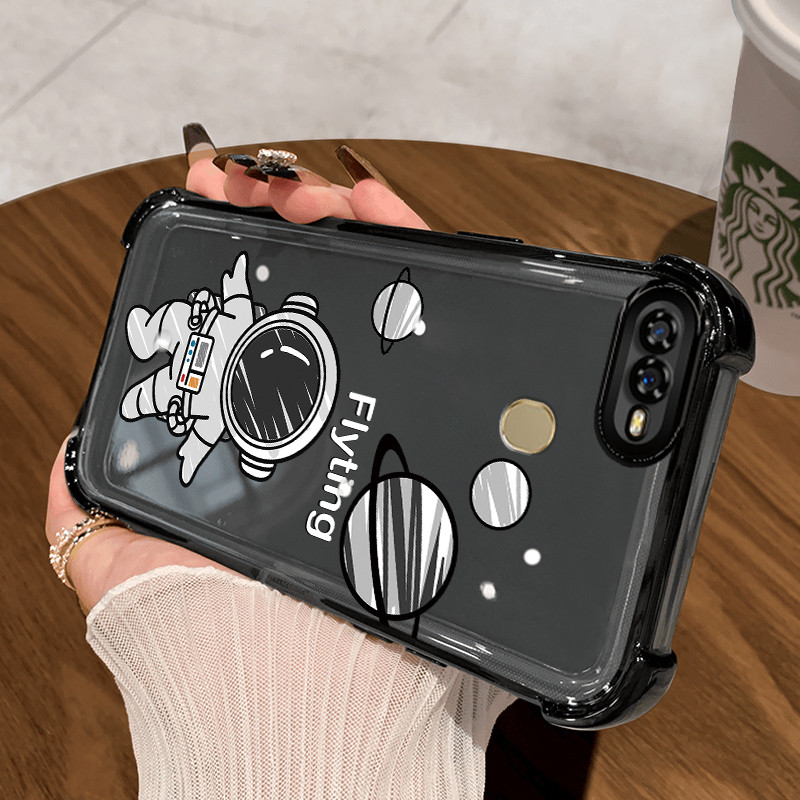 Casing Hp untuk OPPO A7 A5s A12 A12s A11K Case Astronot NASA Kasing telepon jatuh berlapis Airbag Ke