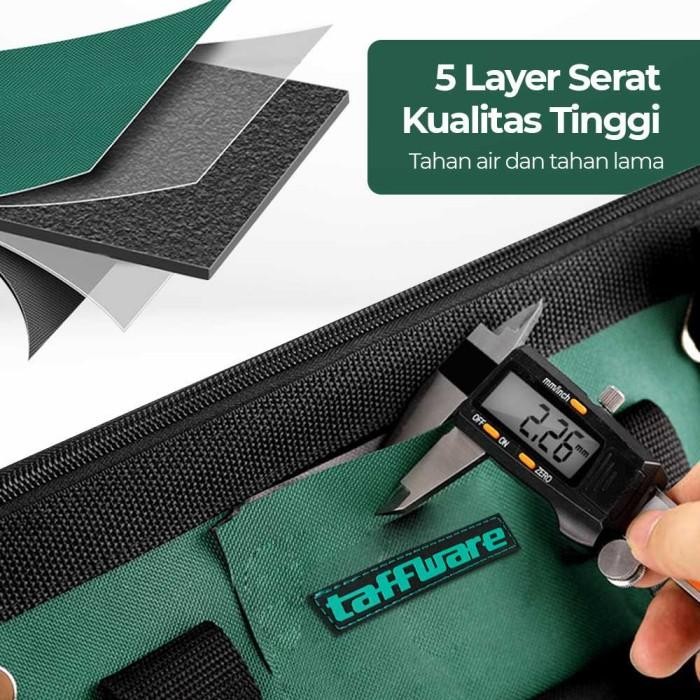 Tool Bag Besar Waterproof 14 18 20 23 inch Taffware A03369 Tas Perkakas Toolkit Storage Reflective
