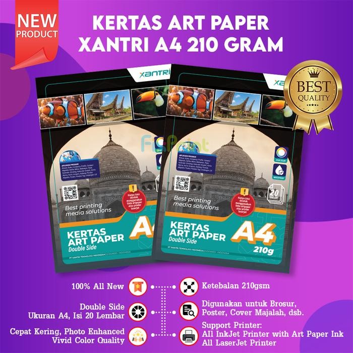 

Pilihan- 50 Pcs Kertas Art Paper A4 120Gsm 120 Gsm Print Foto Photo Double Side