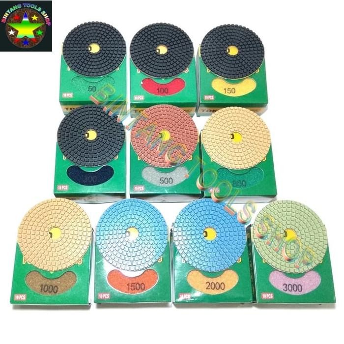 Bosch Indo - Tokyo Diamond Pad Poles Marmer Granit For Mesin Polisher Poles Lantai